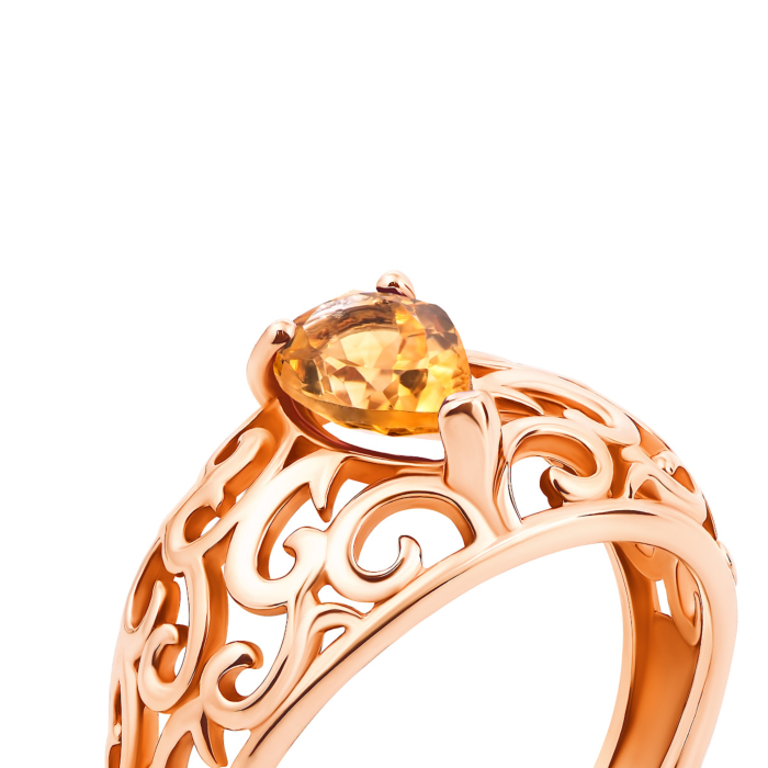 Золота каблучка з цитрином (530157/цит с)