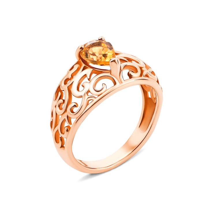 Золота каблучка з цитрином (530157/цит с)
