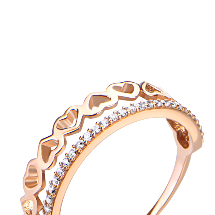 Золота каблучка з фіанітами. Артикул UG51/101/015