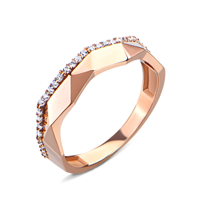 Золота каблучка з фіанітами. Артикул UG51/101/018