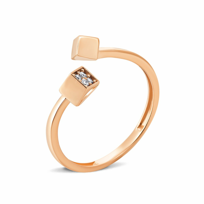 Золота каблучка з фіанітами. Артикул UG51/101/050