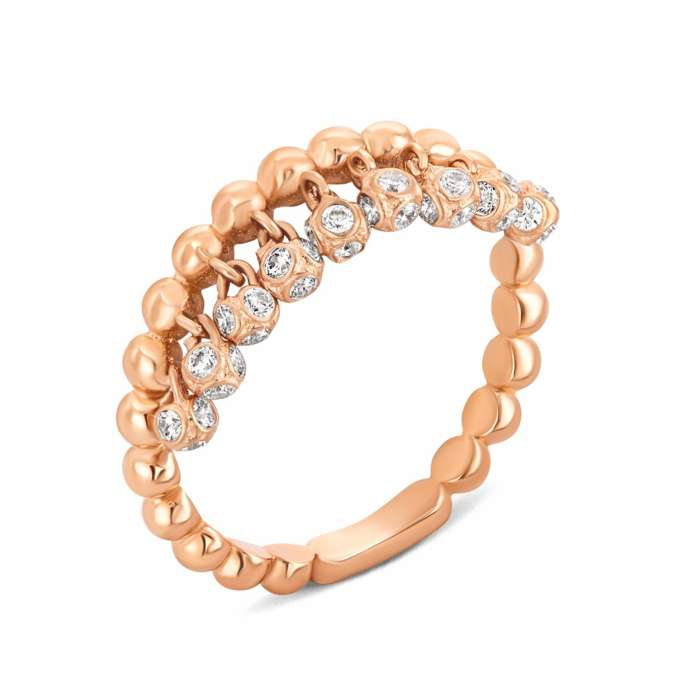 Золота каблучка з фіанітами.Артикул UG51/101/073