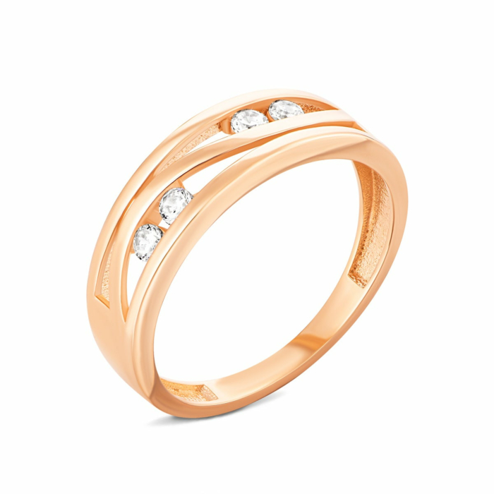 Золота каблучка з фіанітами. Артикул UG51/101/080
