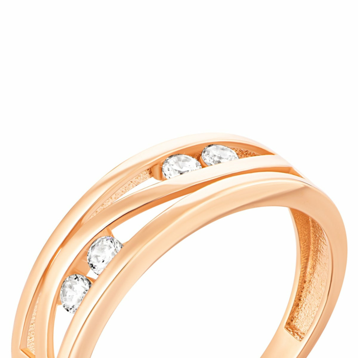 Золота каблучка з фіанітами. Артикул UG51/101/080