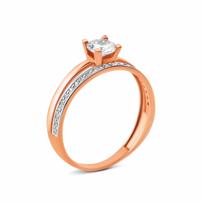 Золотое кольцо с фианитами.Артикул UG511/0020/01/01/01