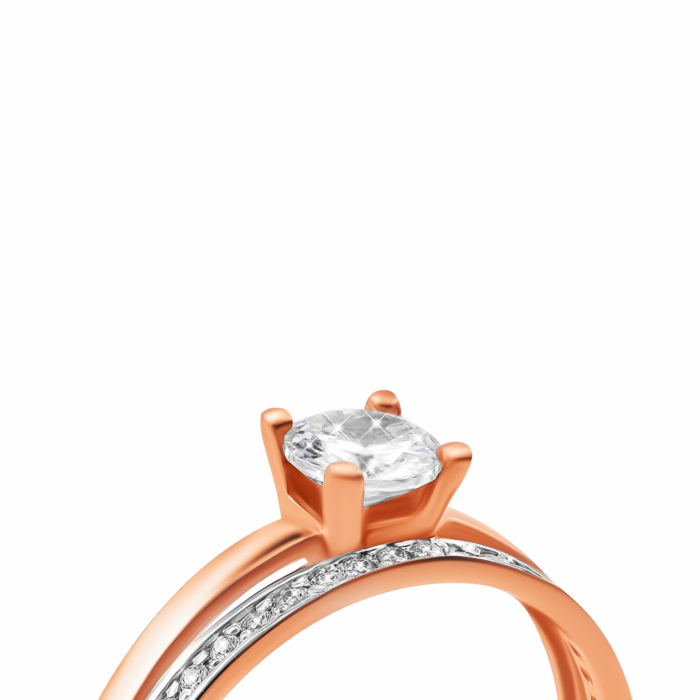 Золотое кольцо с фианитами.Артикул UG511/0020/01/01/01