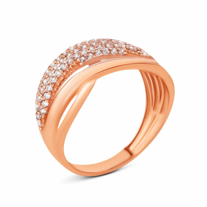 Золотое кольцо с фианитами.Артикул UG511/0026/00/01/01