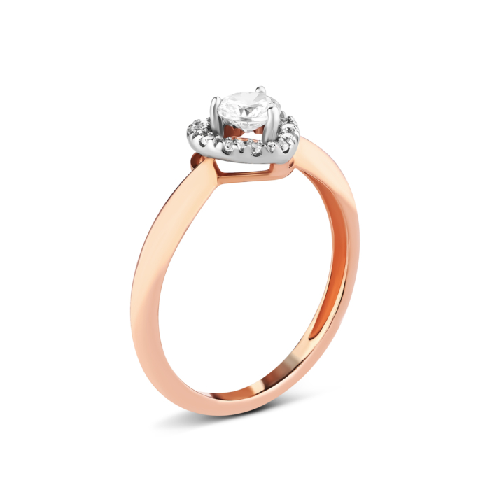 Золотое кольцо с фианитами.Артикул UG511/0027/01/01/12