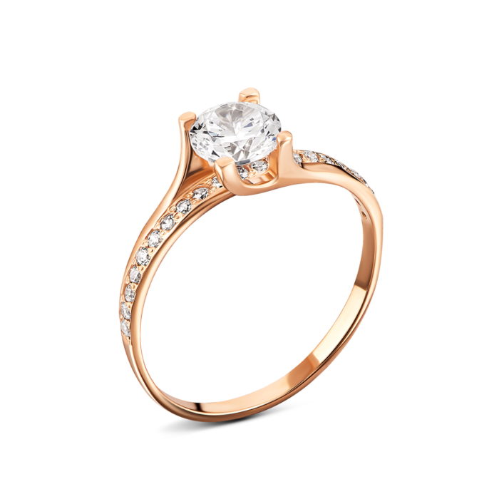 Золотое кольцо с фианитами.Артикул UG511/0050/00/01/01