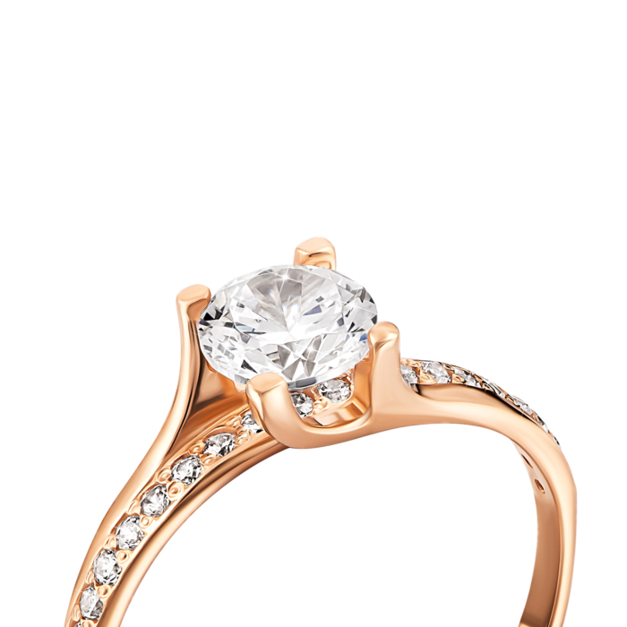 Золотое кольцо с фианитами.Артикул UG511/0050/00/01/01