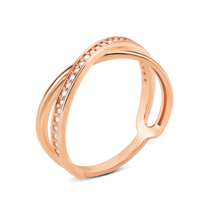 Золота каблучка з фіанітами.Артикул UG511/0167/00/01/01