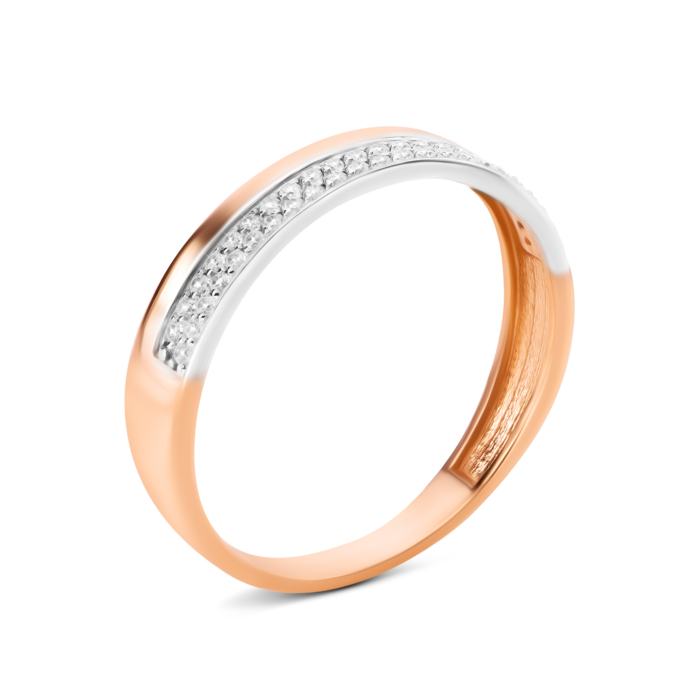 Золотое кольцо с фианитами.Артикул UG511/0184/01/01/01
