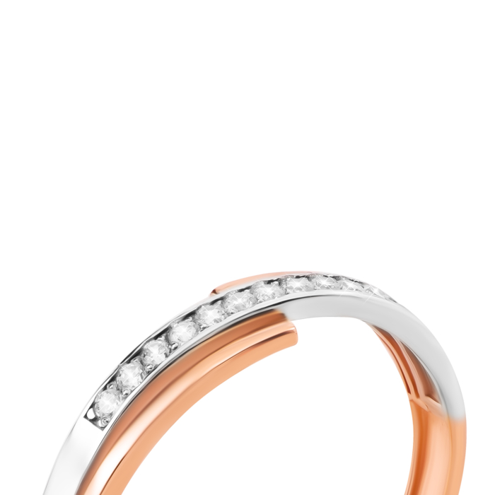 Золотое кольцо с фианитами.Артикул UG511/0185/01/01/12