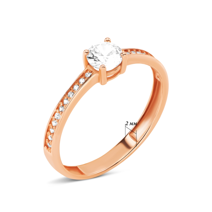 Золотое кольцо с фианитами. Артикул UG511/0186/00/01/01