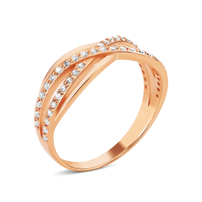 Золотое кольцо с фианитами.Артикул UG511/0225/00/01/01