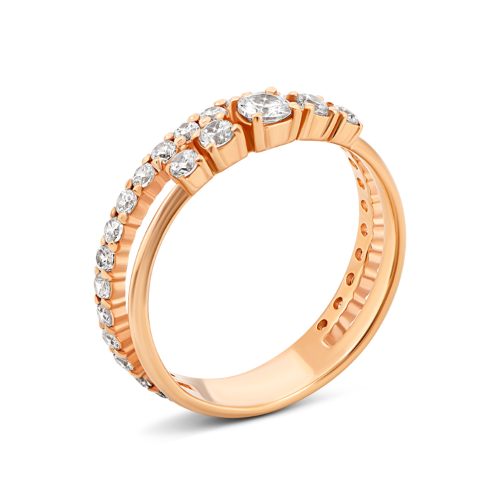 Золота каблучка з фіанітами.Артикул UG5110064/01/00/0097