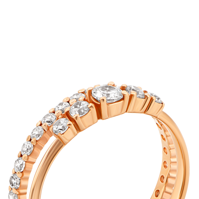 Золота каблучка з фіанітами.Артикул UG5110064/01/00/0097