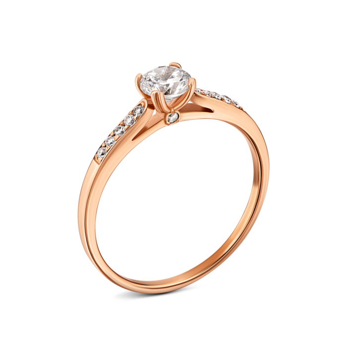 Золотое кольцо с фианитами.Артикул UG5110101810101