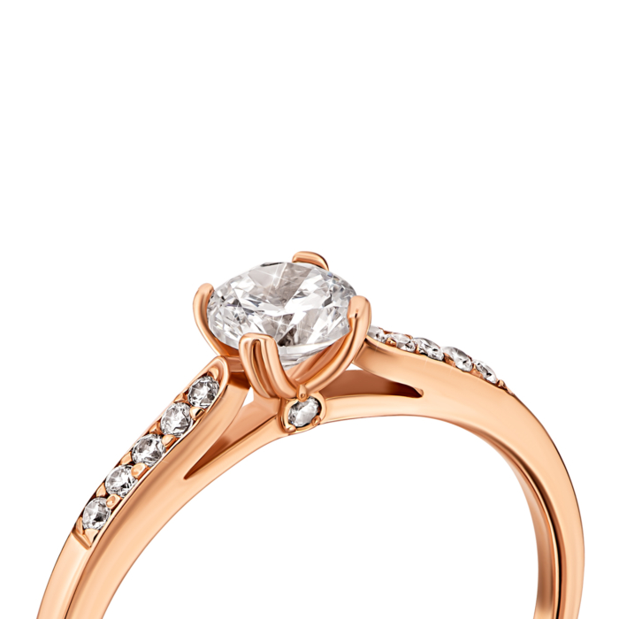 Золотое кольцо с фианитами.Артикул UG5110101810101