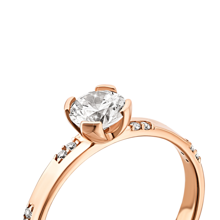 Золотое кольцо с фианитами.Артикул UG5110634410101