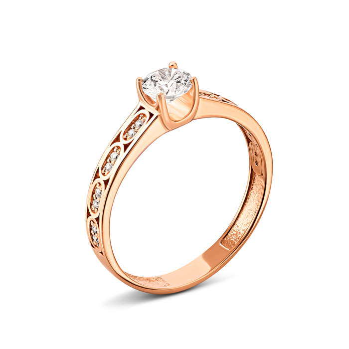 Золотое кольцо с фианитами.Артикул UG5110763710101