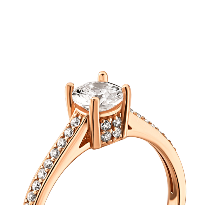 Золотое кольцо с фианитами.Артикул UG5110886410101