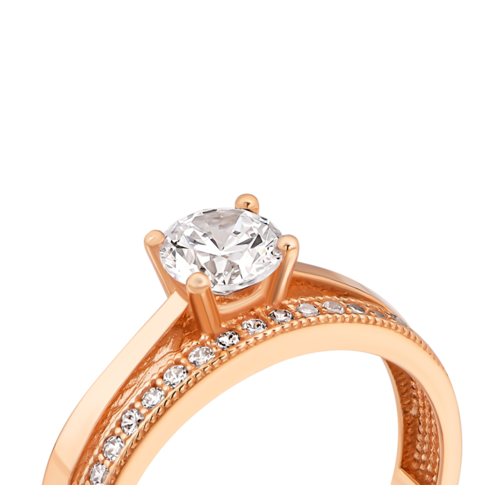 Золотое кольцо с фианитами.Артикул UG51111013601