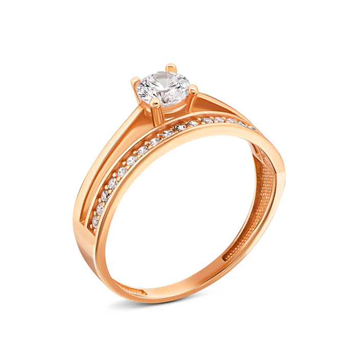 Золотое кольцо с фианитами.Артикул UG51111013901