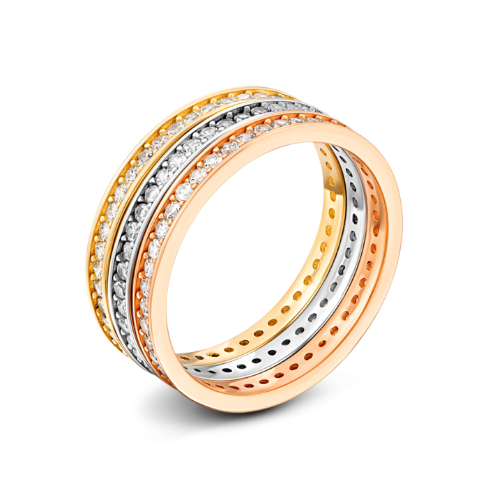 Золота каблучка з фіанітами.Артикул UG51111014407