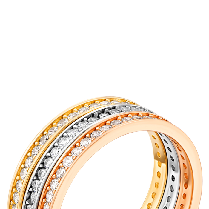 Золота каблучка з фіанітами.Артикул UG51111014407