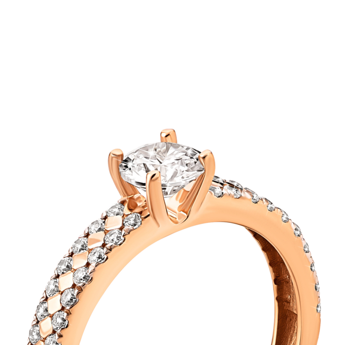 Золота каблучка з фіанітами.Артикул UG5119087610101