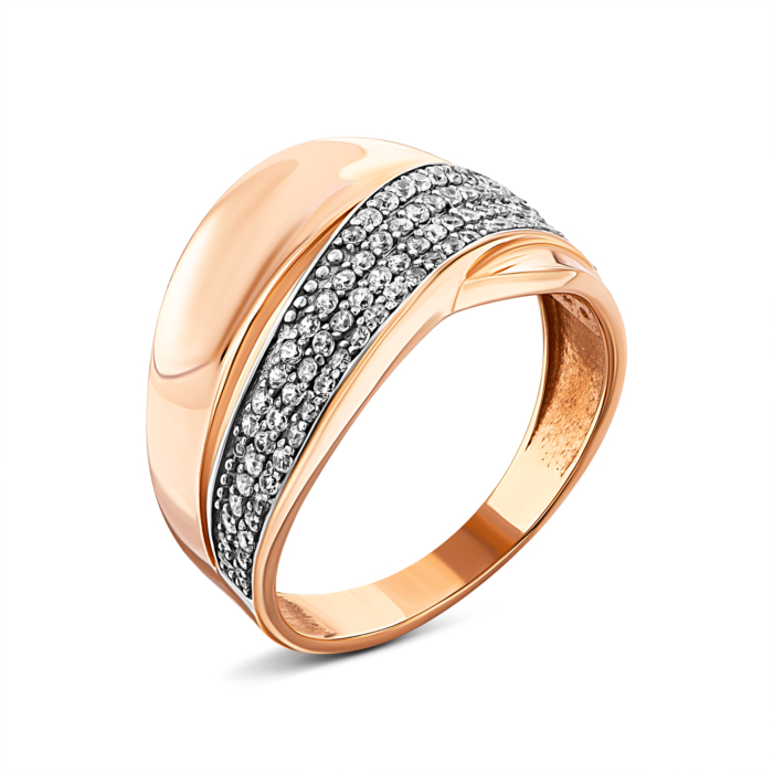 Золотое кольцо с фианитами.Артикул UG5119149210101