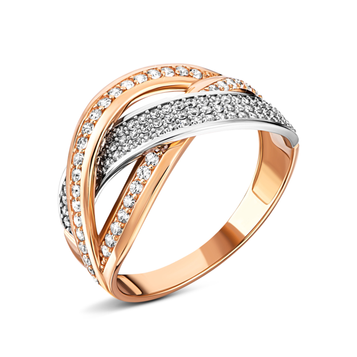 Золотое кольцо с фианитами.Артикул UG5119149611201