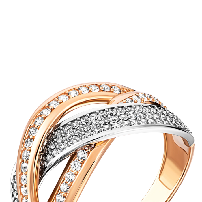 Золотое кольцо с фианитами.Артикул UG5119149611201