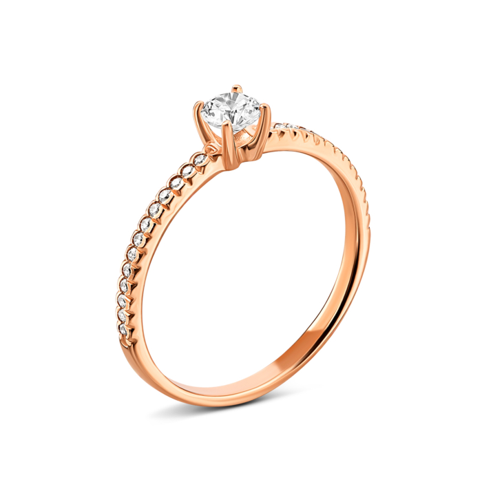 Золотое кольцо с фианитами.Артикул UG5119156310101