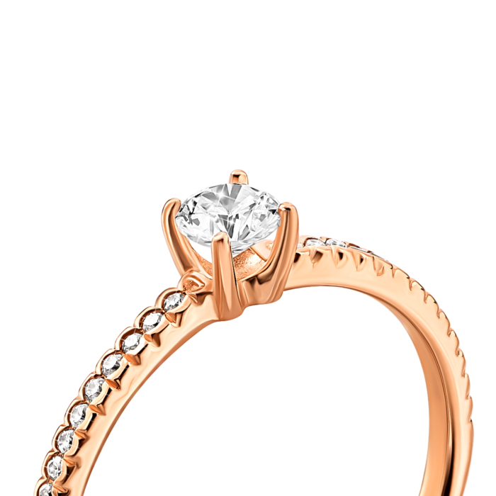 Золотое кольцо с фианитами.Артикул UG5119156310101