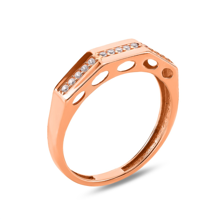 Золотое кольцо с фианитами.Артикул UG5119197910101