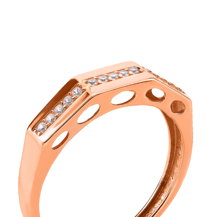 Золотое кольцо с фианитами.Артикул UG5119197910101