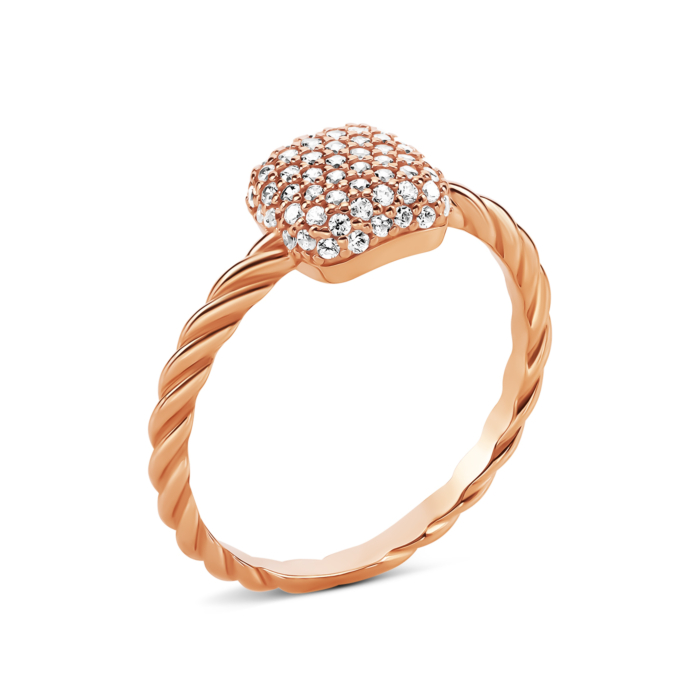 Золота каблучка з фіанітами.Артикул UG5119202810101