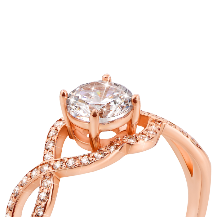 Золота каблучка з фіанітами (11940)