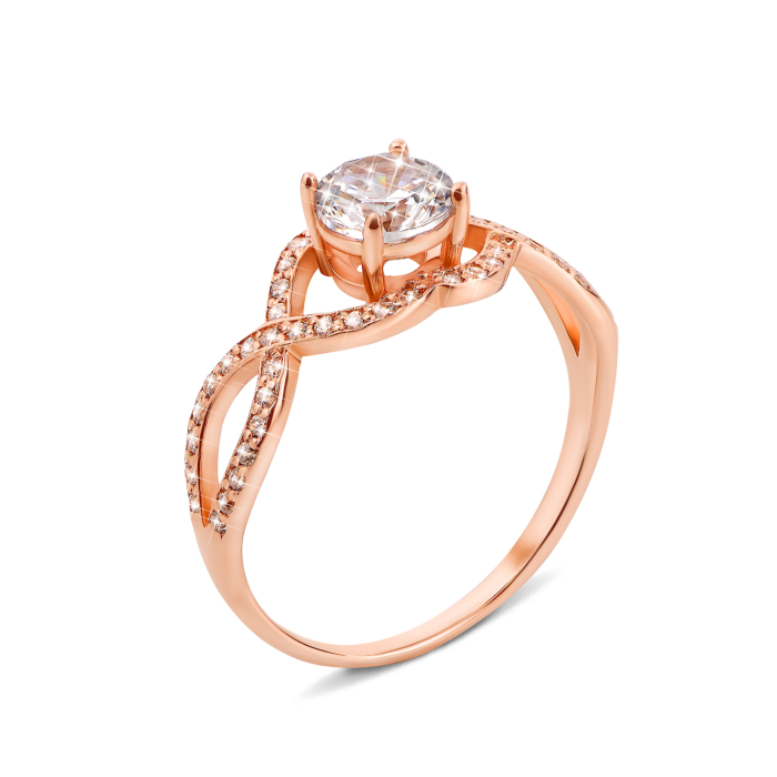 Золота каблучка з фіанітами (11940)