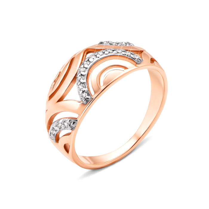 Золота каблучка з фіанітами (12030 с)