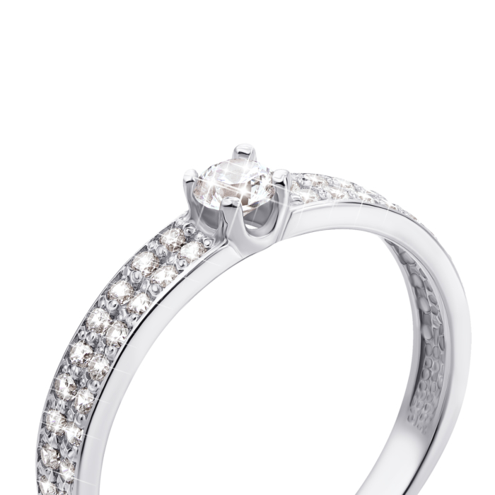 Золота каблучка з фіанітами (12248/02/1/140 (12248/б с)