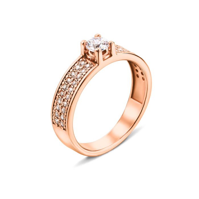 Золотое кольцо с фианитами (12555)