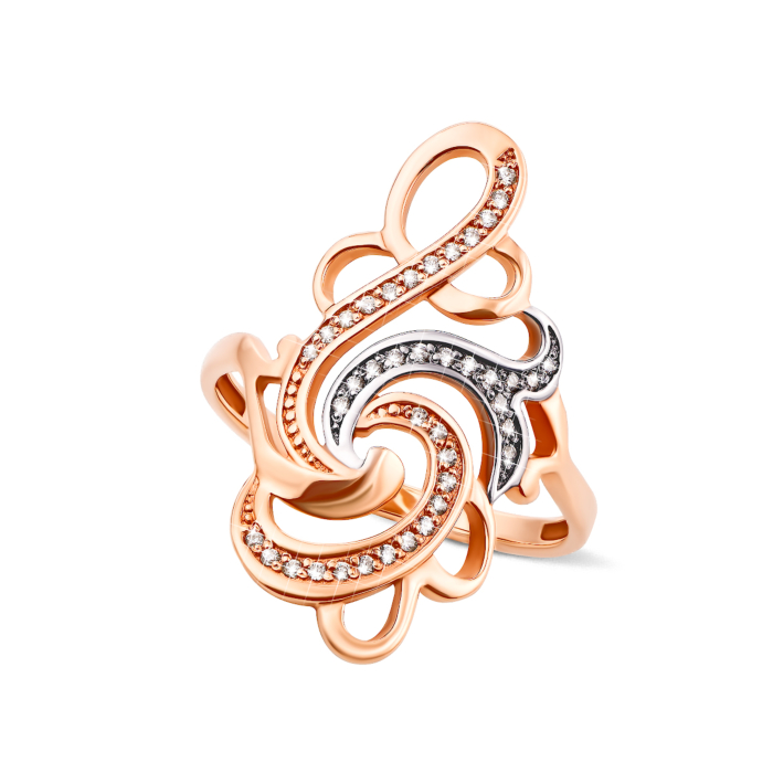 Золота каблучка з фіанітами (12648)