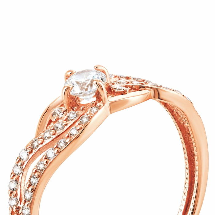 Золотое кольцо с фианитами. Артикул UG512761