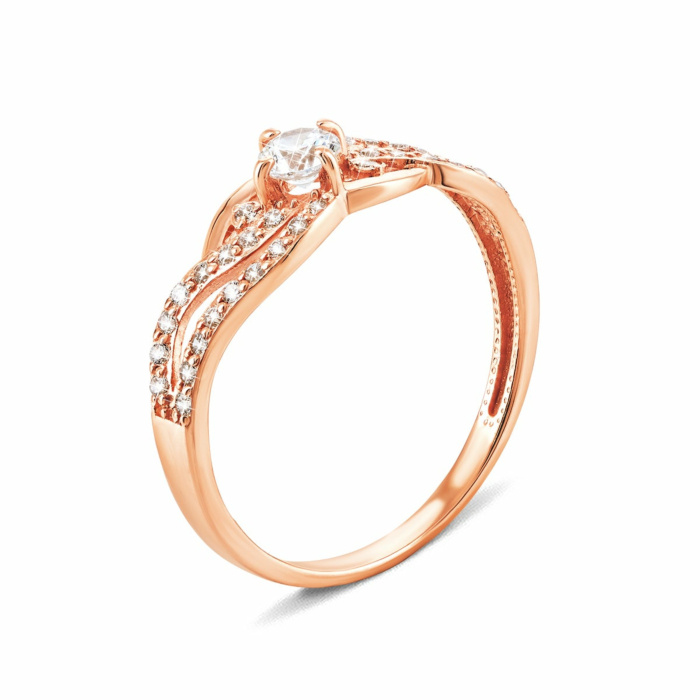 Золотое кольцо с фианитами. Артикул UG512761