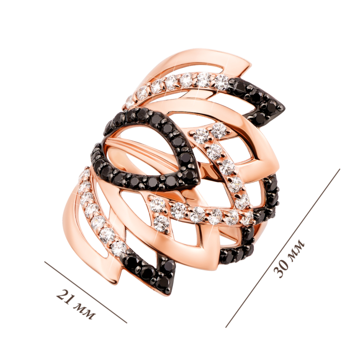 Золота каблучка з фіанітами (12901/01/1/421 (12901/ч))