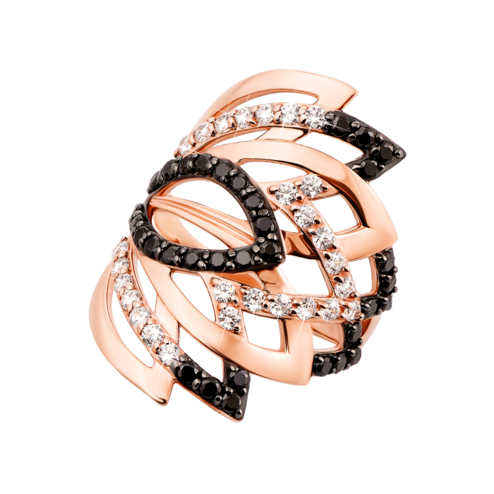 Золота каблучка з фіанітами (12901/01/1/421 (12901/ч))