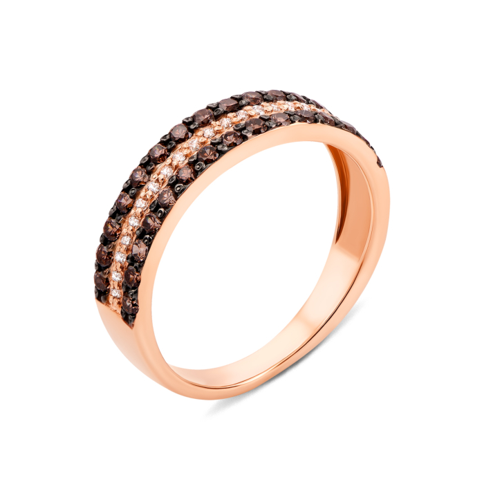 Золота каблучка з фіанітами (12977/01/1/866)